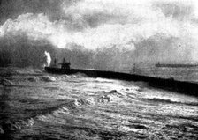 Tynemouth Jetty during the recent storm, 1898. Creator: Auty.