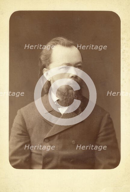 Half-length portrait of man, facing right, between 1880 and 1886. Creator: Unknown.