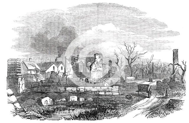Ruins of the Recent Fire at Ashwell, 1850. Creator: Unknown.
