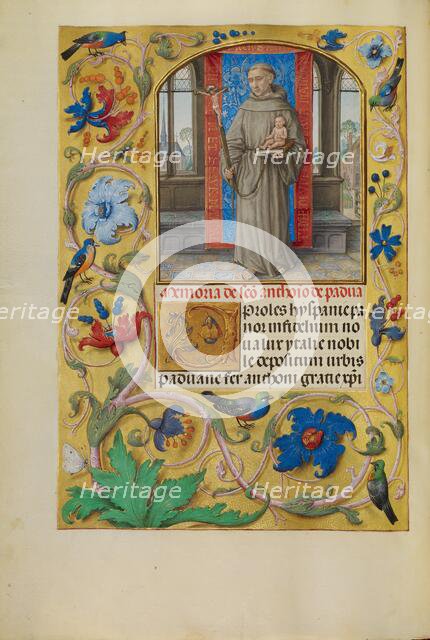 Saint Anthony of Padua; Spinola Hours, about 1510-1520. Creator: Master of James IV of Scotland.