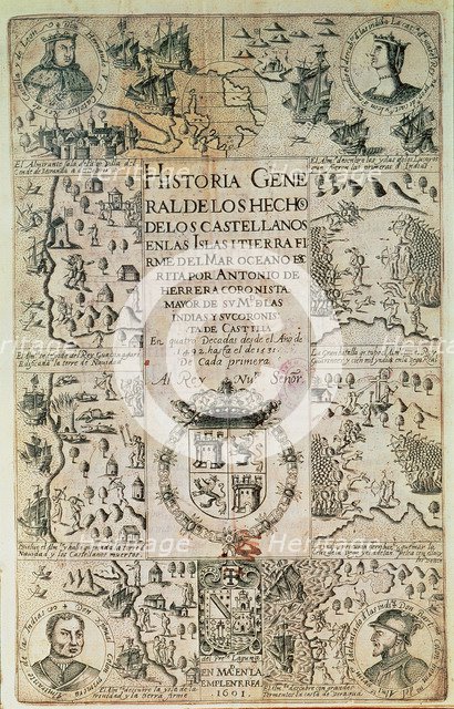 Cover of 'The Decades; Decade II', 1739 edition by Antonio Herrera.