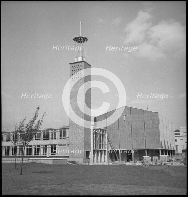 Trinity Congregational Church, East India Dock Road, Lansbury Estate, Tower Hamlets, London, 1951 Creator: Mary W Parry.