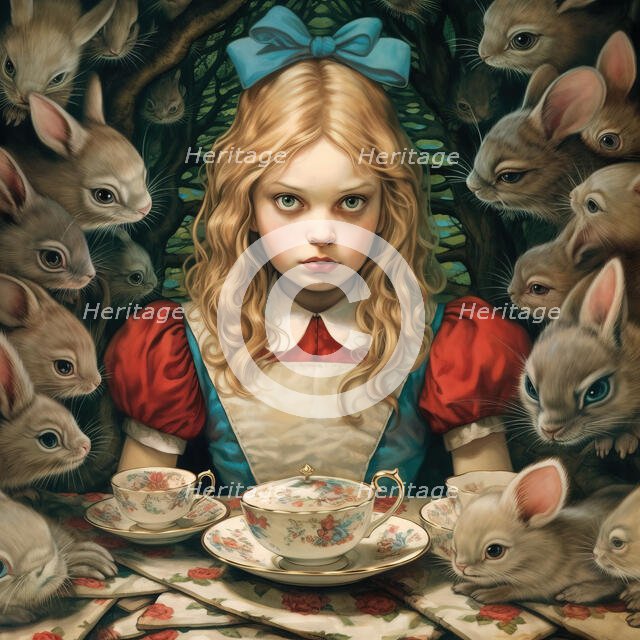 AI IMAGE - Alice, from "Alice in Wonderland", 2023.  Creator: Heritage Images.