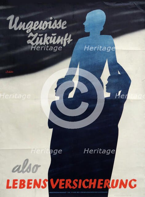 Uncertain future - so life insurance, Early 1930s. Creator: Beucke, Werner (1903-1940).