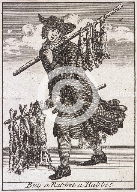 'Buy a Rabbet a Rabbet', Cries of London, (c1688?). Artist: Anon