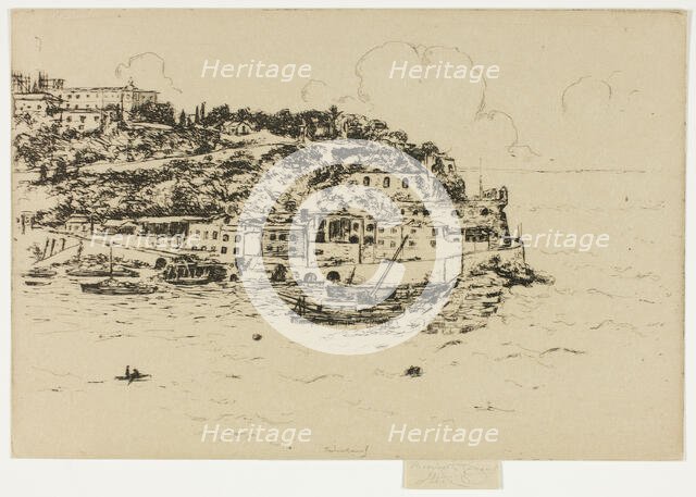 Monaco from La Condamine, Monte Carlo, 1905-06. Creator: Theodore Roussel.