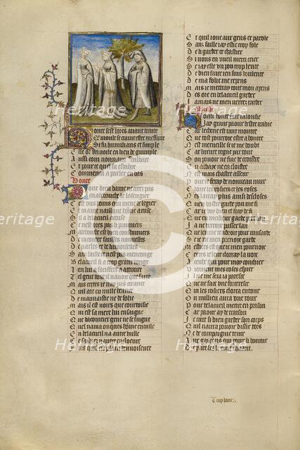 The Personifications of Shame and Jealousy Speaking in the Presence of the Lover, about 1405. Creator: Unknown.