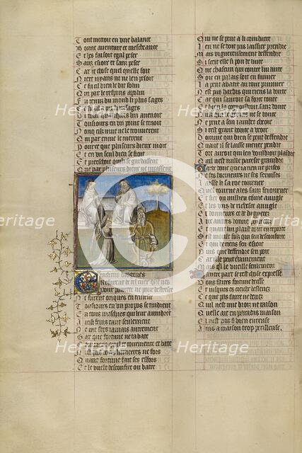 The Goddess of Fortune Turning the Wheel in the Presence of Heraclitus..., about 1405. Creator: Unknown.