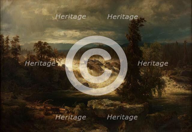 The Labrofalls near Kongsberg in Norway, 1859. Creator: August Wilhelm Leu.