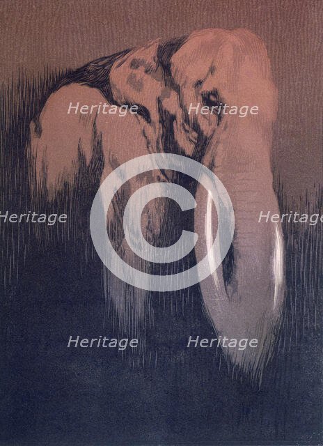 Elephant; scene from "The Jungle Book", 1919. Creator: Paul Jouve.