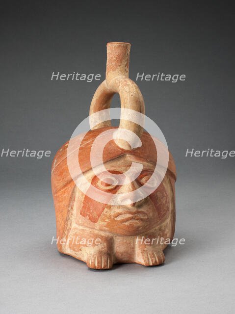 Abstract Portrait Vessel of a Ruler with Painted Face Resting on Feet, 100 B.C./A.D. 500. Creator: Unknown.