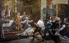 Slaughter of the friars of San Francisco el Grande accused of poisoning public waters, Madrid Jul…