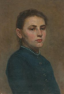Study of a Girl with White Garnet, 1887. Creator: Jozef Hanula.
