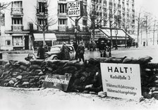 German checkpoint, occupied Paris, 1940-1944. Artist: Unknown