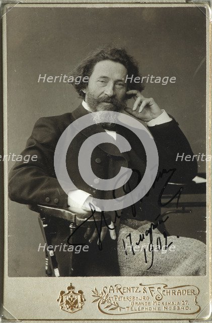 Portrait of the artist Ilya Repin (1844-1930). Artist: Photo studio H. Rentz & F. Schrader  