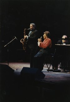 Ella Fitzgerald and Frank Foster, Royal Albert Hall, London, 1990. Creator: Brian Foskett.