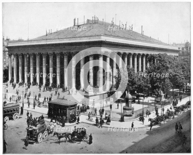 The Bourse, Paris, late 19th century.Artist: John L Stoddard