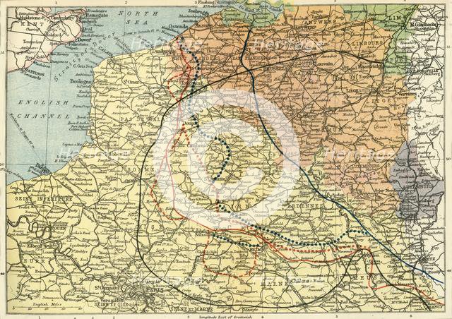 'The Theatre of War on the Western Front', (c1920). Creator: Unknown.