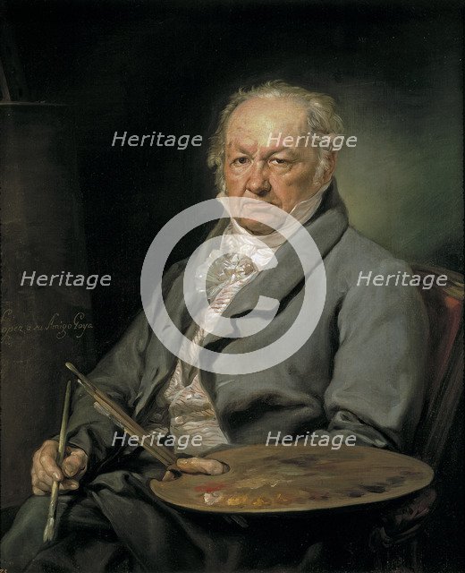 Portrait of the painter Francisco de Goya (1746-1828), 1826. Artist: López Portaña, Vicente (1772-1850)
