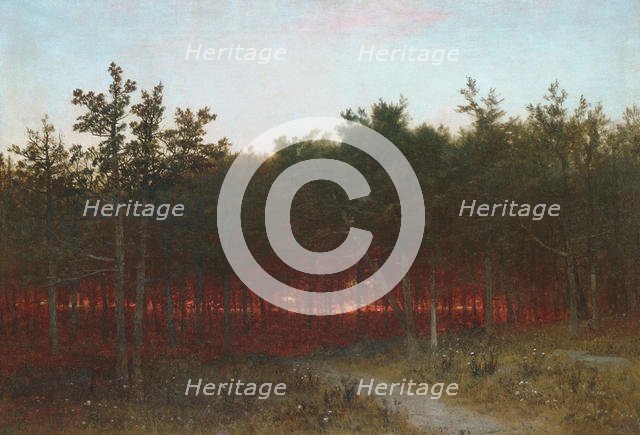 Twilight in the Cedars at Darien, Connecticut, 1872. Creator: John Frederick Kensett.