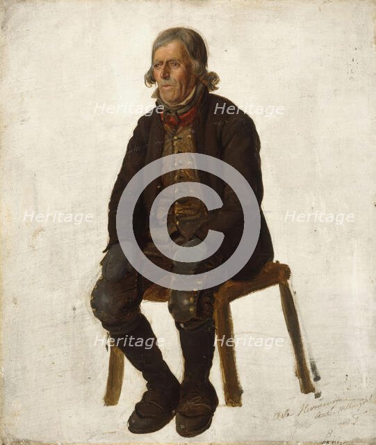 Portrait of Asle Hermandson from Hallingdal, probably 1849. Creator: Adolph Tidemand.
