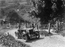 1932 MG M type taking part in a West Hants Light Car Club Trial, Ibberton Hill, Dorset, 1930s. Artist: Bill Brunell.