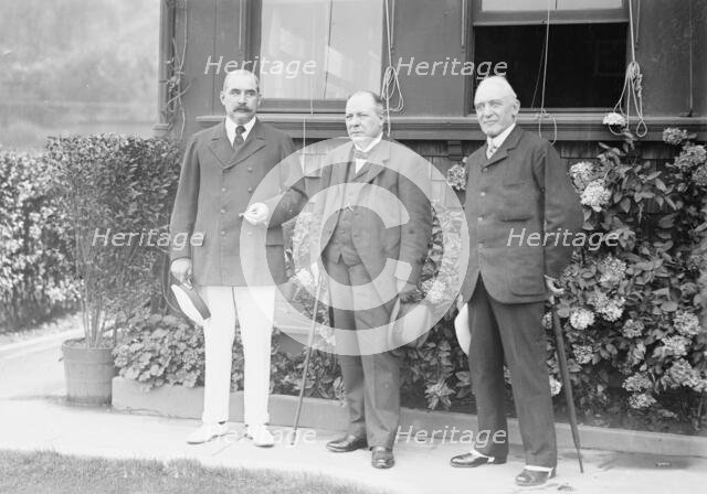 J.P. Morgan, Viscount Haldane and Sir K.M. McKenzie, 1913. Creator: Bain News Service.
