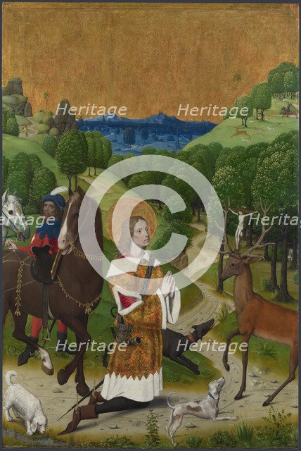 The Conversion of Saint Hubert. Shutter from the Werden Altarpiece, ca 1485. Artist: Master of the Life of the Virgin, (Workshop) (active 1463-1490)