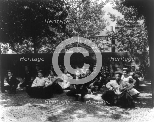 Outdoor posture exercises, (1899?). Creator: Frances Benjamin Johnston.