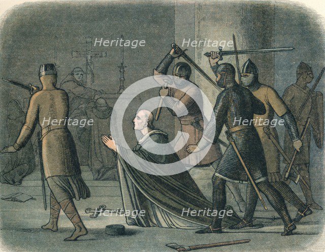 'Murder of the primate', 1170 (1864). Artist: James William Edmund Doyle.