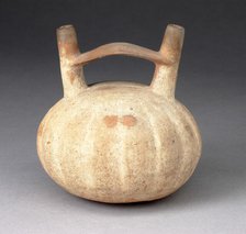 Double Spout and Bridge Vessel in the Form of a Ridged Gourd, 650/150 B.C. Creator: Unknown.