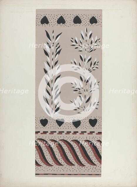 Wall Decoration Below Chair Rail, c. 1940. Creator: Alvin M Gully.
