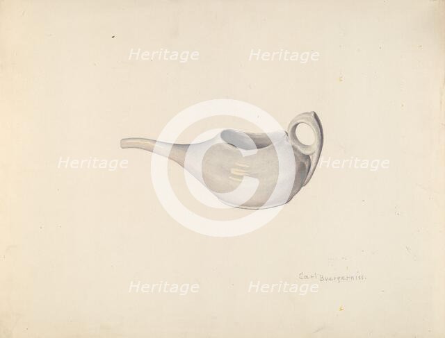 Invalid's Feeding Cup, c. 1939. Creator: Carl Buergerniss.