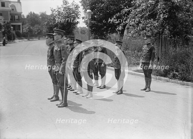 R.T. Elliott Jr., Lincoln Shah Jr., American Guard Drilling, Front Right, 1917. Creator: Harris & Ewing.