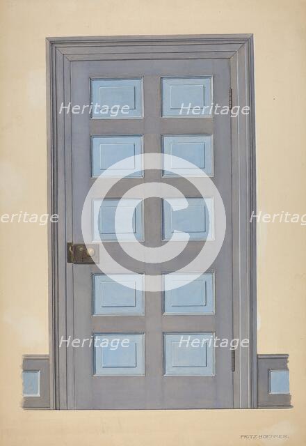 Zoar Door, c. 1938. Creator: Fritz Boehmer.