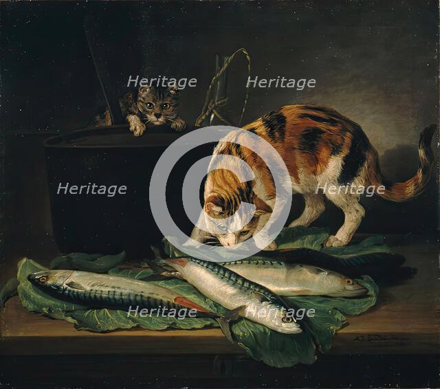 Cats and fish, 1781. Creator: Martin Ferdinand Quadal.