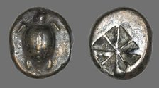 Stater (Coin) Depicting a Sea Turtle, 510-485 BCE. Creator: Unknown.
