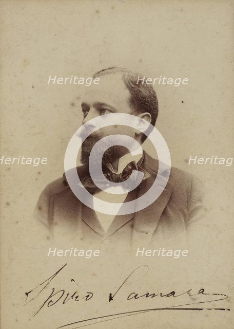 Portrait of the Composer Spyridon Samaras (1861-1917), ca 1894. Creator: Guigoni & Bossi, Milano  .