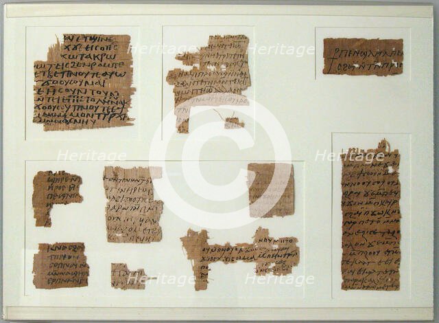 Papyri Fragments, Coptic, 7th century. Creator: Unknown.
