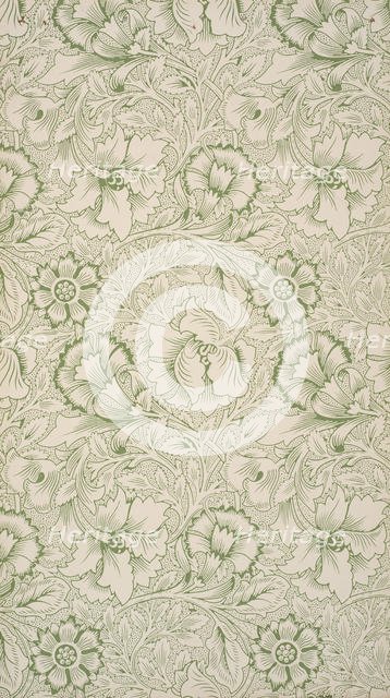 Pink and Poppy. Wallpaper , 1881. Creator: Morris, William (1834-1896).