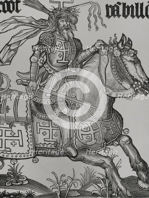 Godfrey of Bouillon, (1060-1100), military leader during the First Crusade, 15th century (1877).  Creator: Unknown.