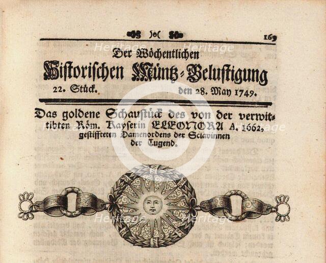 The Great Sign of the Order of the Slaves of Virtue, 1749. Creator: Orders, decorations and medals  .