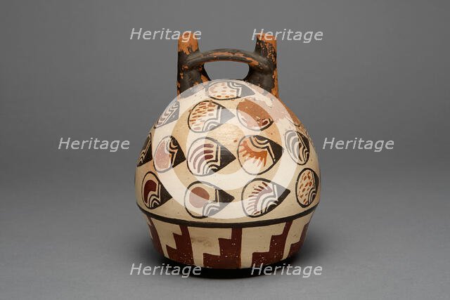 Bridge Vessel Depicting Abstract Motifs, Likely Beans or Seeds, 180 B.C./A.D. 500. Creator: Unknown.