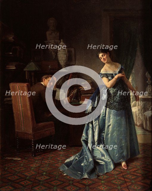 A fashion lady. Preparation for a Ball, 1872. Artist: Zhuravlev, Firs Sergeevich (1836-1901)