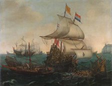 Dutch Ships Ramming Spanish Galleys off the English Coast, 3 October 1602, 1617. Creator: Hendrick Cornelisz Vroom.