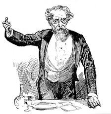 Charles Dickens giving an after-dinner speech, c1860s. Artist: Unknown