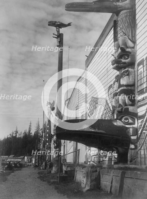 Nimkish village at Alert Bay, c1914. Creator: Edward Sheriff Curtis.