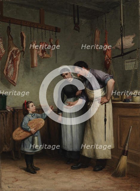 Something for the Cat, 1882. Creator: Adolf von Becker.