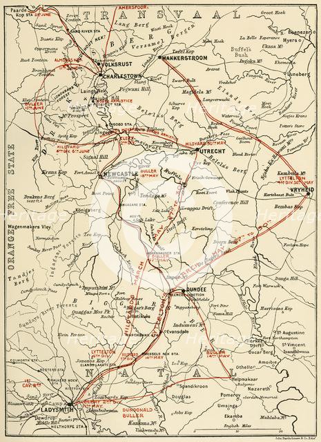 'Map Illustrating General Buller's Campaign in Natal - May-June 1900', 1901. Creator: Unknown.