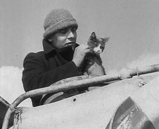 A Sailor With a Cat, 1943. Creator: British Pathe Ltd.